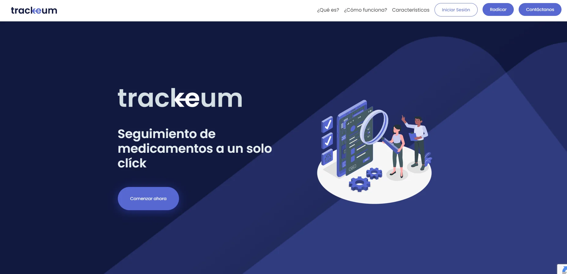 Captura de pantalla del proyecto Desarrollo de Trackeum